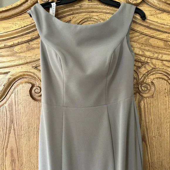 Azazie Grey Jersey Material Floor Length Dress - Picture 2 of 6